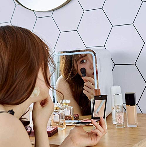 Mini Koelkast Schoonheidskoelkast, Glazen Paneel + Led-verlichting, Met Warme En Koude Instellingen, Voor Make-up En… - Image 6