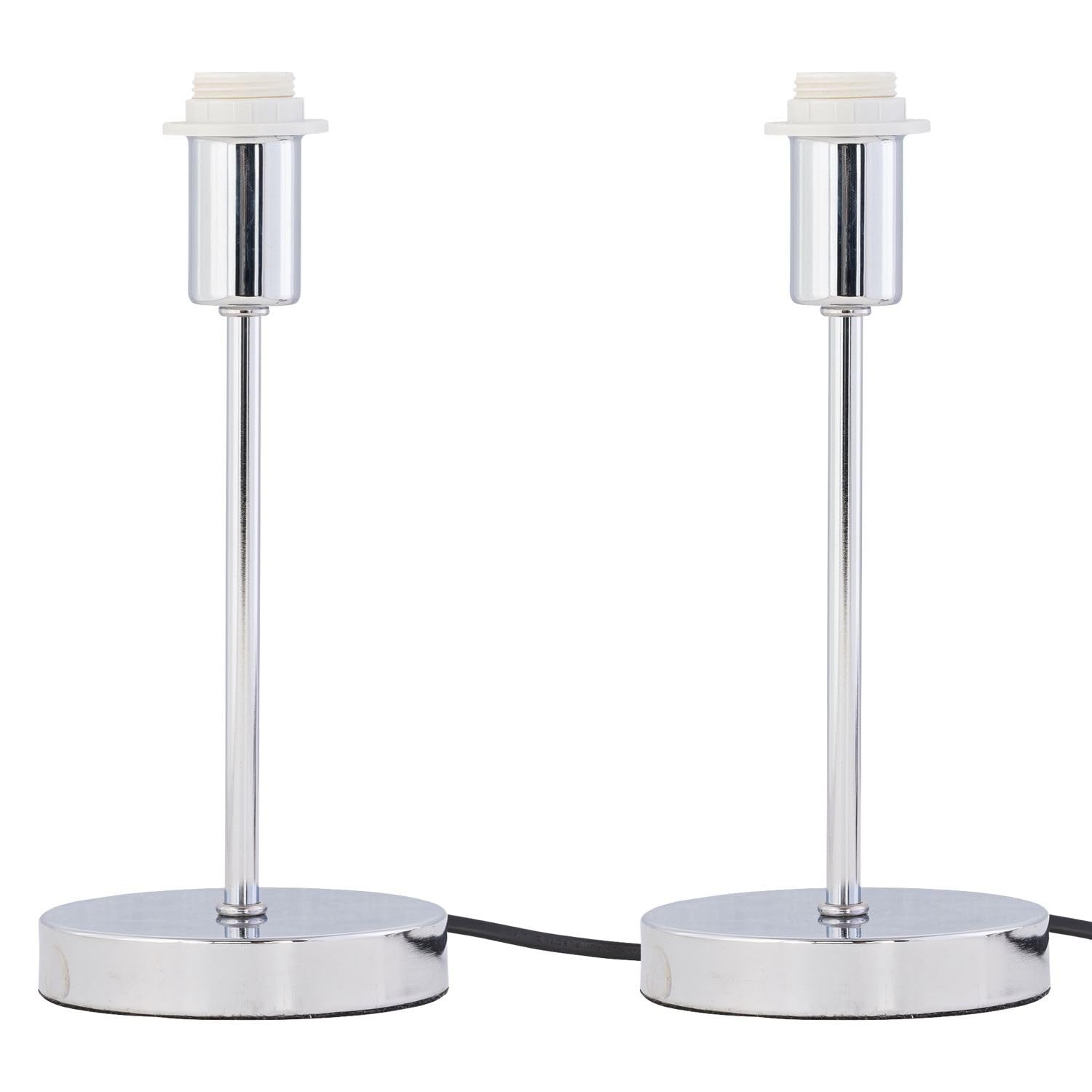 Firstchoicelighting Chrome Set Of 2 Polished Touch Operated Table Lamp Or Bedside Light Bases, Modern Design, Height 26Cm, Base Only, Led Compatible