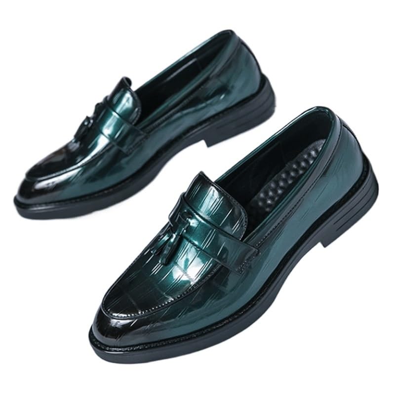 Men's Tuxedo Dress Shoes Comfort Orthopedic Shoes for Men Patent Leather Low Top Chelsea Business Formal Derby Shoes