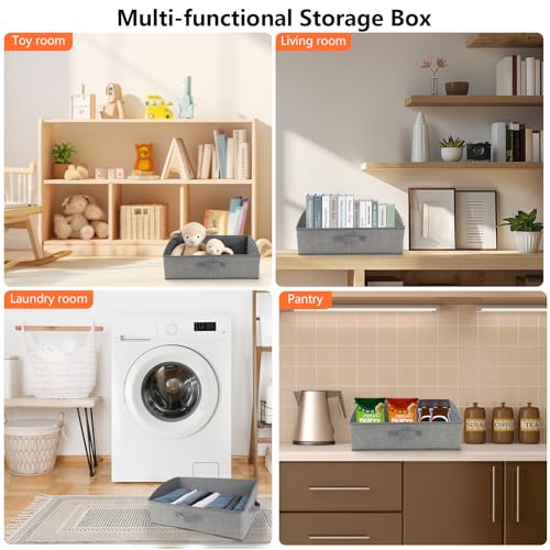 AiQInu Aufbewahrungsbox 2 Stück mit Griffen 28L,Faltbare Aufbewahrungskorb stoff 50x28.5x20cm,Großer Körbe Aufbewahrung,Ordnungsboxen für Kleidung Spielzeug Werkzeug Kleiderschrank