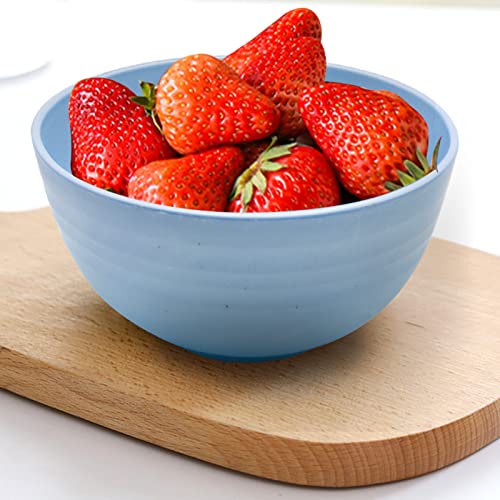 Plastic Bowl Set, 5 Pcs Color Cereal Bowls, Lightweight Reusable Kitchencraft Bowls, Kids Adult Snack Bowls for Cereal, Fruit, Pasta, Dessert, Nuts, Soup, Stackable - Image 6