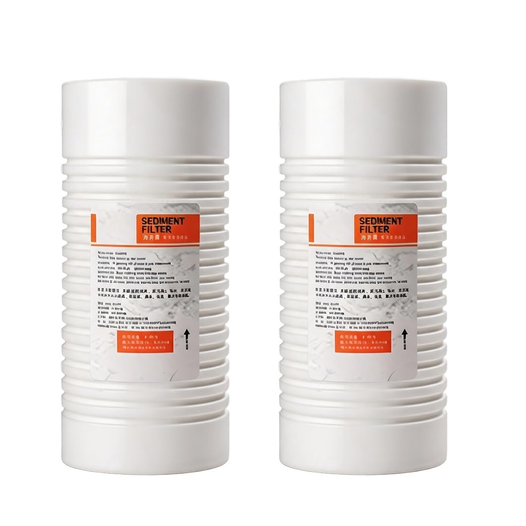 Lot De 2 Filtres À Sédiments Rainurés En Coton PP De 10x4,3 Po, Cartouche De Remplacement Universelle Pour La Filtration D'eau Domestique, Commerciale Et À Haut Débit