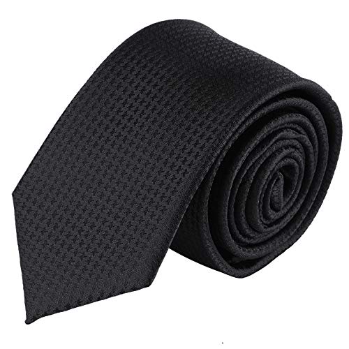 Jacob Alexander Boys Tone on Tone Houndstooth Neck Tie - Black