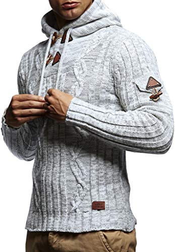 Leif Nelson Slim Pullover Sweaters for Men with Hoodie - Men's Knitted Sweater2