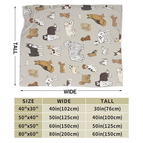 Ksajwzf Flanelldecke mit Hundemotiv, ultraweich, warm, für alle Jahreszeiten, dekorative Fleece-Decken für Reisen, Bett, Stuhl, Auto, Sofa, Couch, Schlafzimmer, 101,6 x 127,7 cm