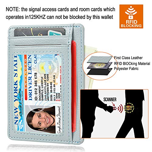 Image of GH GOLD HORSE Slim RFID Blocking Card Holder Minimalist Leather Front Pocket Wallet for Women | Slim