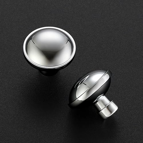 Image of Ravinte 10 Pack 1-1 /4 Inch Diameter Kitchen Cabinet Knobs Polished Chrome Dresser Knobs Round Solid Cabinet Drawer Pulls for Kitchen Cupboard Hardware