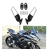 Motorcycle Rearview Mirrors Wind Wing Adjustable Rotating Side Mirror Winglet Set For Kawasaki Ninja 400 NINJA 650 ZX6R ZX6RR ZX636 ZX10R ZX14R 2018-2022