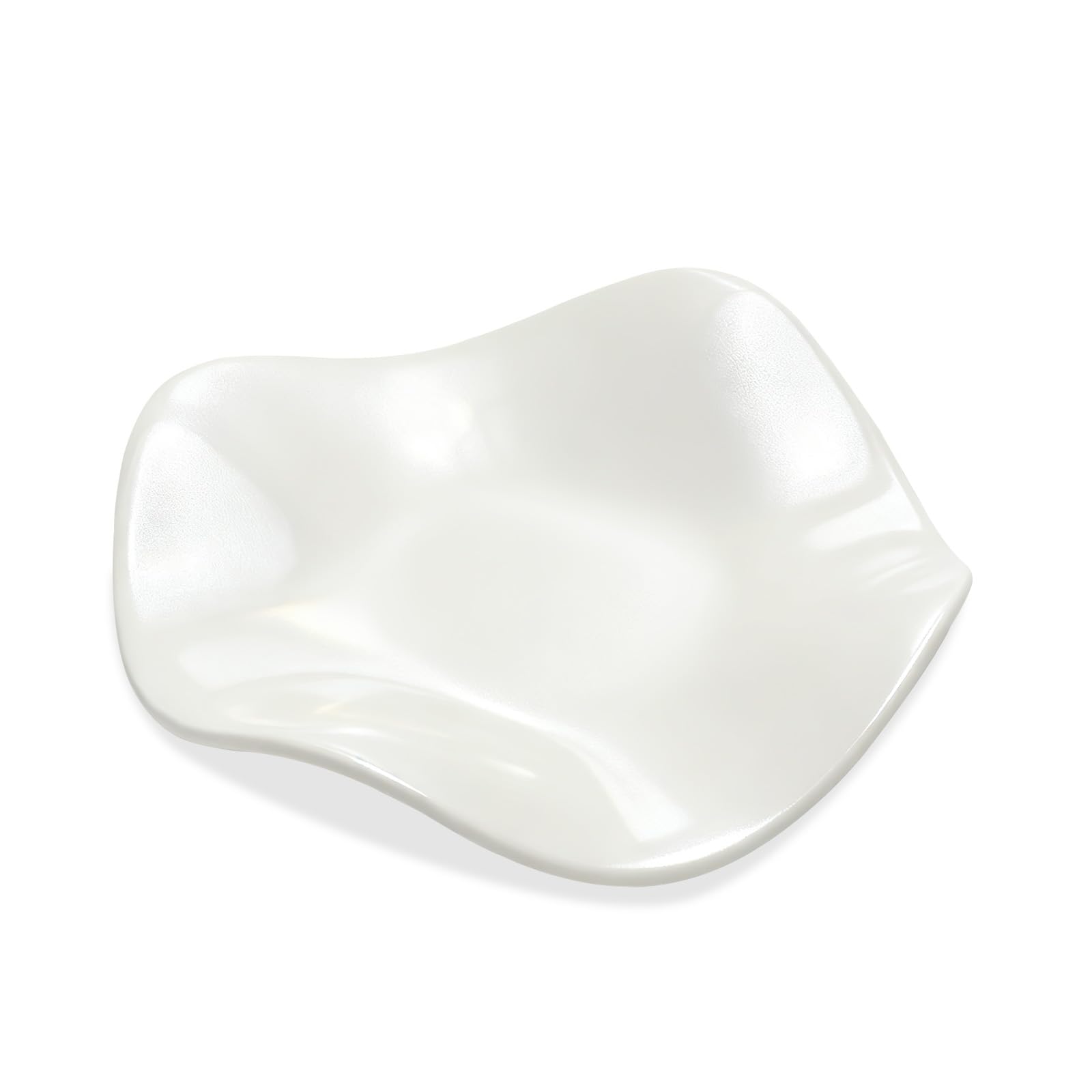 KiKiHong 2 Pezzi Vassoio Decorativo,Svuotatasche Ceramica,Pallet di Gioielli in Ceramica per Chiavi,Collane,Monete e Conservazione Anelli Della Frutta(Rosa + Bianco