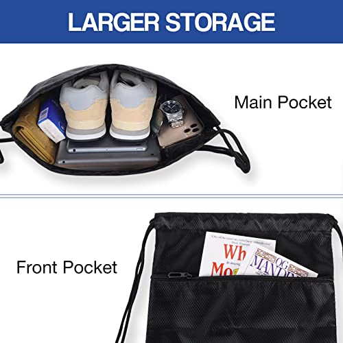 Figarge Leichter Rucksack mit Kordelzug,Große Kapazität Turnbeutel Sportbeutel Nylon Gym Bag mit Aussentasche Verstellbar Turnbeutel Sportbeutel für Herren Damen Kinder für Sport Reisen