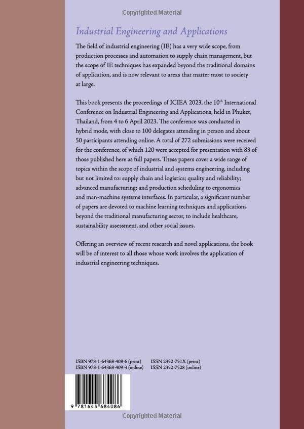 Industrial Engineering and Applications: Proceedings of the 10th International Conference on Industrial Engineering and Applications (ICIEA 2023), ... in Transdisciplinary Engineering, 35)