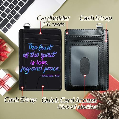 Image of Small Travel Wallets, Bible Verse Slim Minimalist Front Pocket Wallet with Wristlet, RFID Blocking PU Leather Credit Card Holder with ID Window Change Purse for Men Women