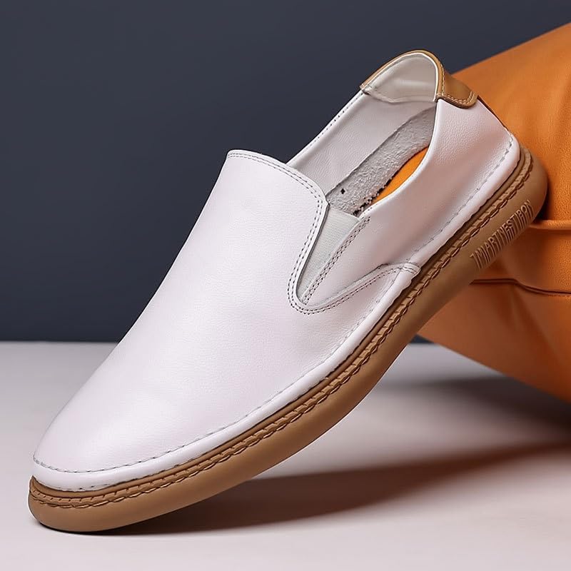 Men's Resistant Work Oxford Men Loafers Casual Slip On Shoes Soft Lightweight Driving Boat White Big Size Shoe