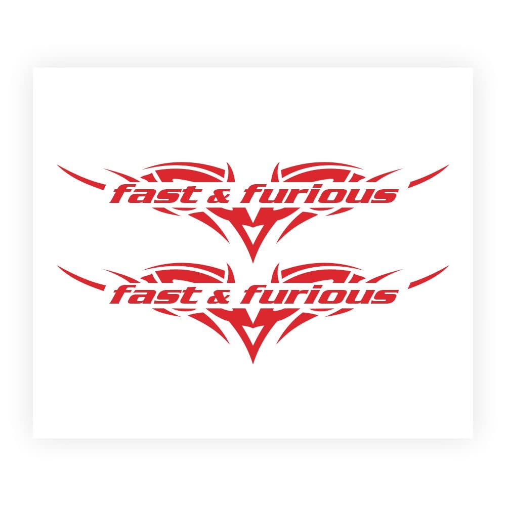 Quattroerre Supershaped Die-Cut Fast & Furious for Car, Red, 14 x 16 cm