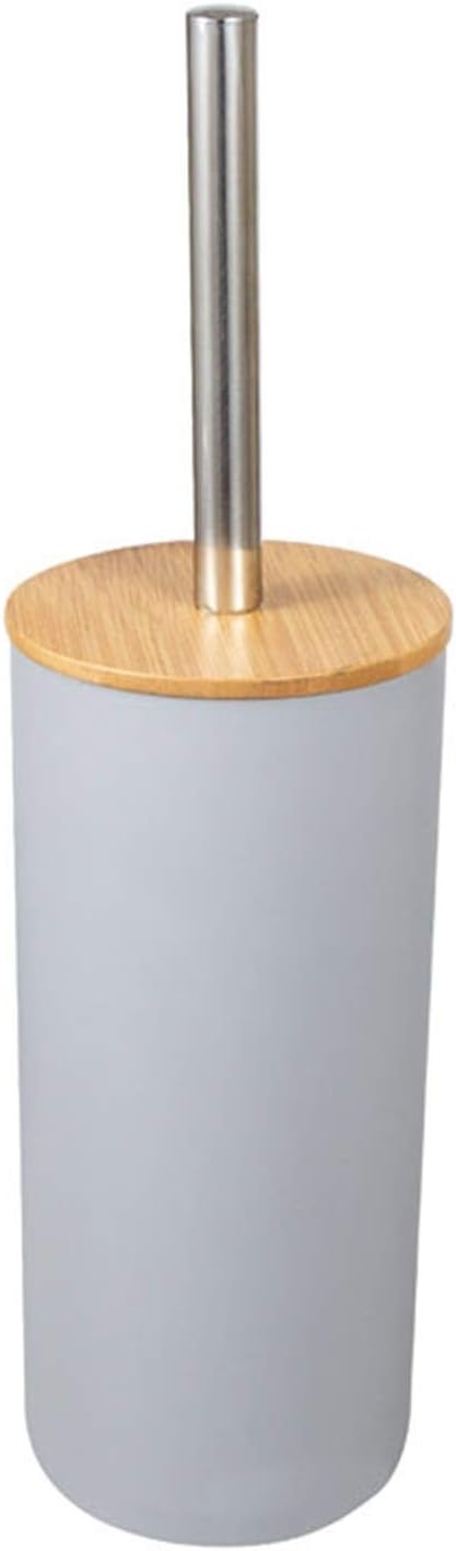 Toilet Brush, Freestanding Plastic Toliet Bowl Brush Bamboo Toliet Brush Set for Bathroom Long Handle Toliet Cleaner Brush with Holder (Color : White B)