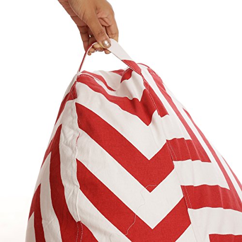 Image of Style Homez Hackey Cotton Canvas Stripes Printed Bean Bag XXL Size Filled with Beans Fillers