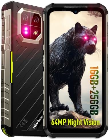 Ulefone Armor 22 Rugged Smartphone Unlocked, 64MP + 64MP, Helio G96 16GB RAM 256GB ROM, 6.58โFHD+ 120Hz Screen, 33W Charging 6600mAh Battery, IP68/IP69K Waterproof Phone, NFC/IR Blaster - Green