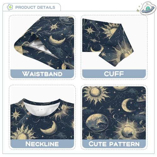 Sun Moon Galaxy Navy Little Boys Pullover Hoodie Long Sleeve Outerwear for Kids Camping 4T3