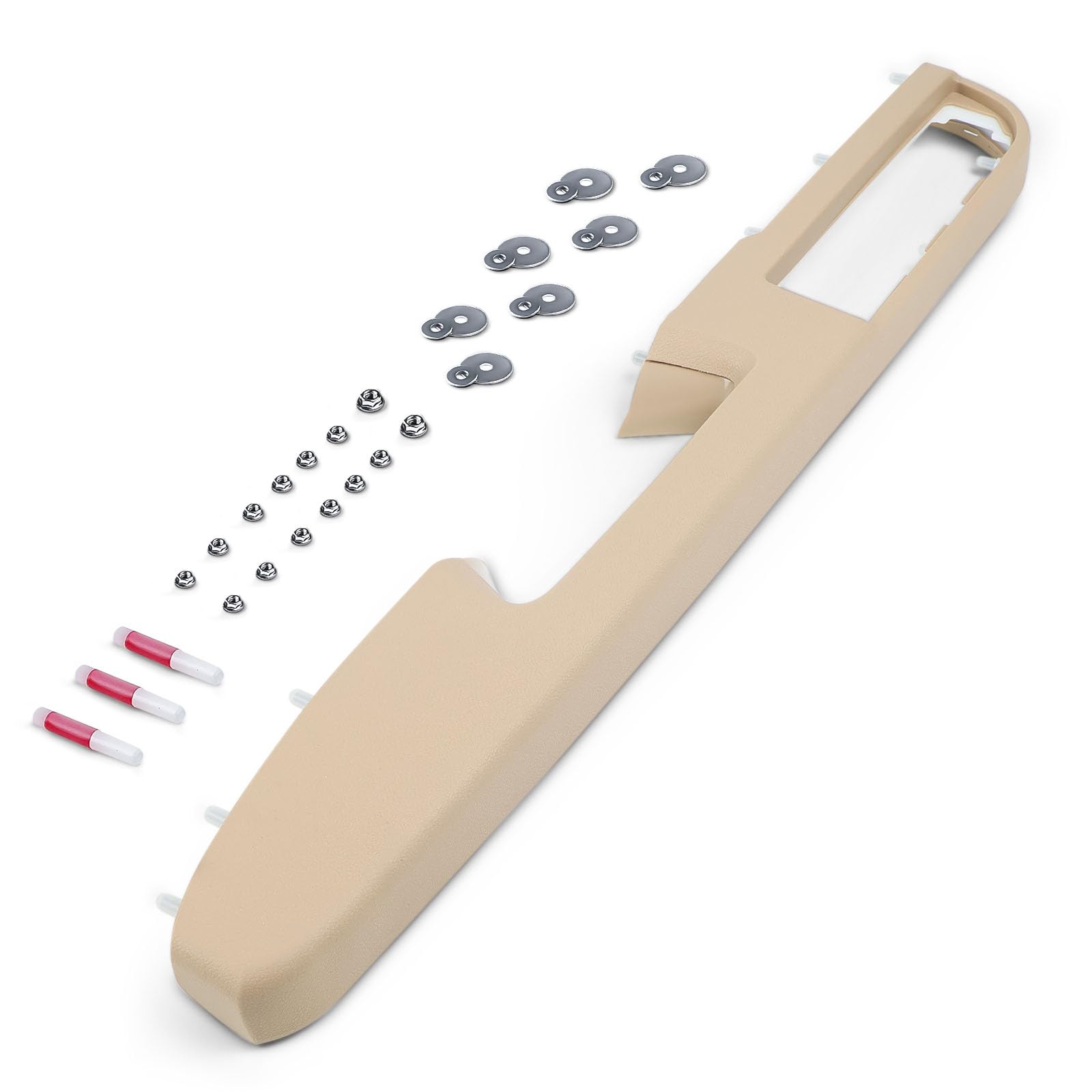 80995 Front Left Driver Side Armrest Repair Kit Fit for Chevy Silverado Suburban Tahoe Avalanche For GMC Sierra Yukon 2010-2014 Door Panel with Release Handle Above Armrest 27In - Tan - GM# 84127282