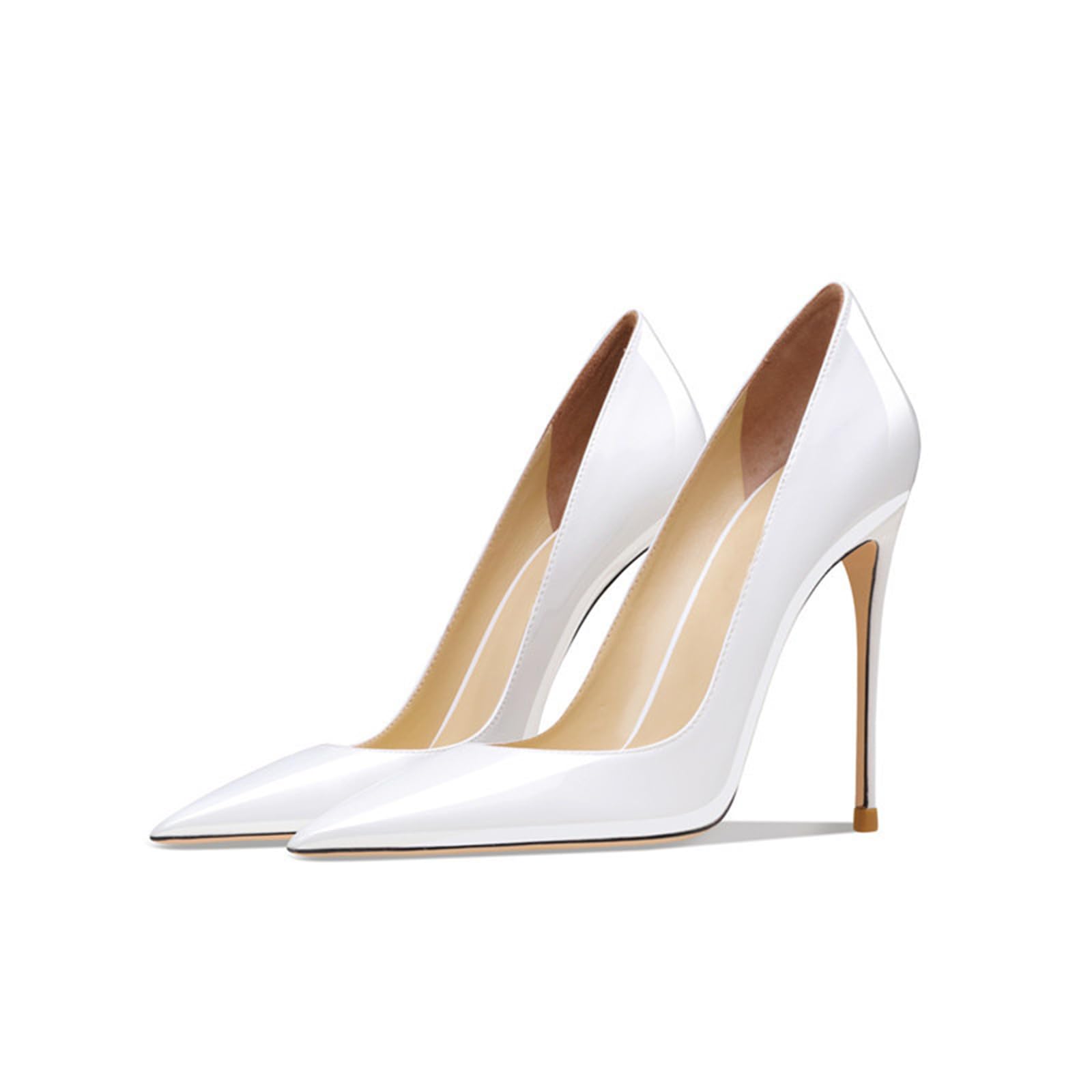 Scarpe da Sposa da Donna da 4 Pollici Scarpe da Sposa con Punta Slip on Stiletto Pompe
