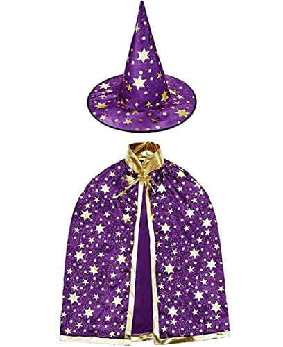 Cape De Sorcier，Costume d'halloween，Parfait pour les soirées cosplay d'Halloween（Violet）.