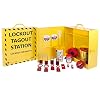 Zing Green Products 2722 37-Piece Electrical Lockout Tagout Cabinet, 15.25 x 17 x 5.5 Inch Yellow