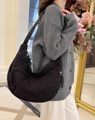 Image of Nylon Crescent Crossbody Bag for Women Shoulder Tote Handbag Casual Sling Bag Dumpling Purse Bag for Outdoor Travel