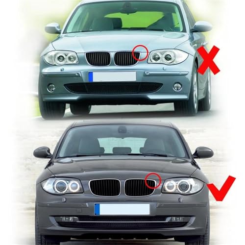 Calandre avant noire brillante pour BMW E81 E87 E82 E88 double latte 2007-2011 - 6