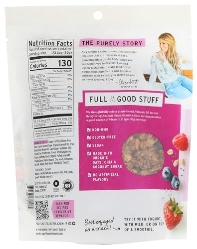 Image of Purely Elizabeth, Berry Crisp, Ancient Grain Granola with Vitamin D, Gluten-Free (8oz Bag)