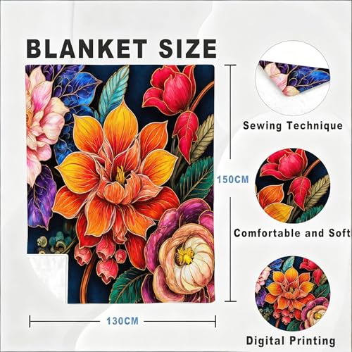 Couverture polaire fleurs colorées pour des soirées cocooning - 6