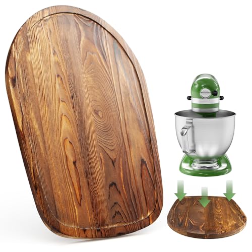 GuanQiao Food-Grade Bamboo Slider for KitchenAid 4.5-5 Qt Tilt Head Stand Mixer, Appliance Sliding Mat for Kitchenaid Artisan, Kitchen Countertop Storage Accessories Mixer Moving Tray Attachments