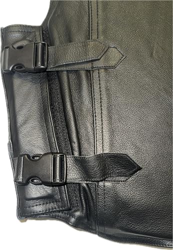 EPT Leather Bull Riding Vest - Black Leather EPT Brand - Small Child Sizes4