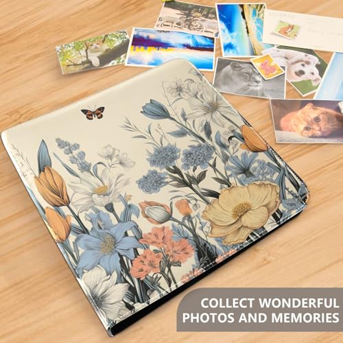 Álbum de Fotos con Adhesivo Automático para Scrapbooking, 3 Anillos, 20 Páginas en Blanco, Estilo Moderno, para Fotos 3x5, 4x6, 5x7 y 6x8 pulgadas, Cuero miniatura 5