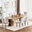 Table With 6 Beige Chairs