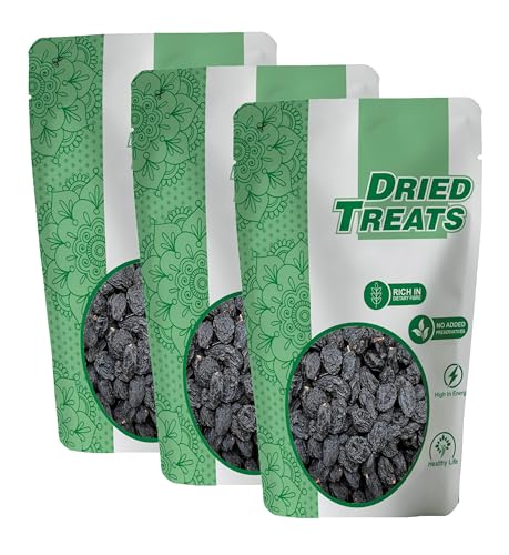 Image of Dried Treats Premium Fresh Raisins (Black Raisins /Kali Darakh, 600Gm) (Pack of 3)