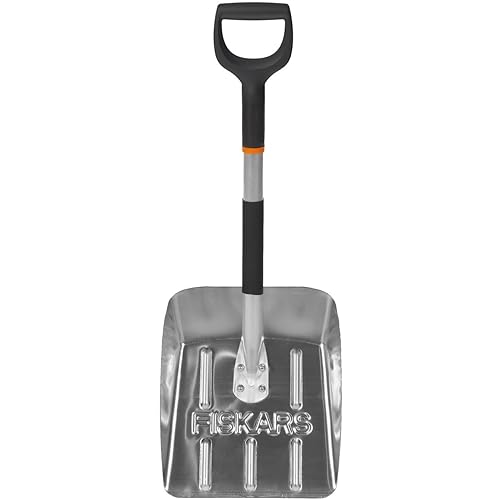 Fiskars Auto Snow Shovel, Length: 71 cm, Aluminium, Black/Silver, 1000740