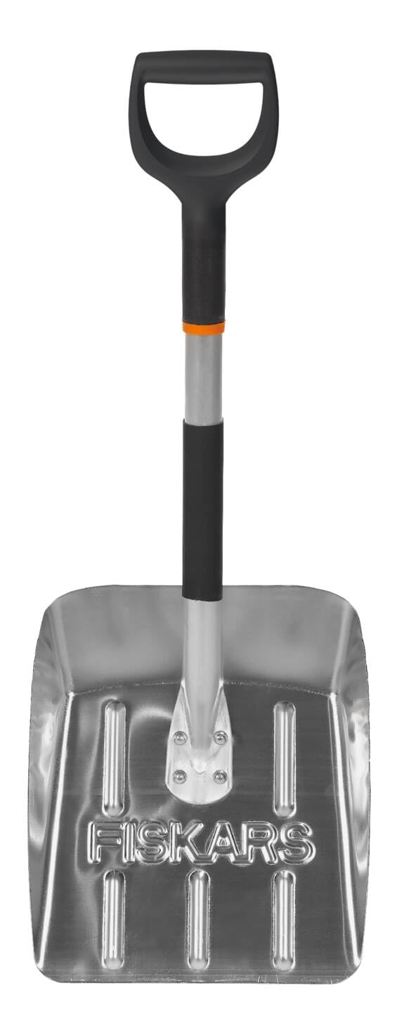 Fiskars Car Snow Shovel, Length: 63 cm, Fibreglass-reinforced Plastic with Aluminium Edge, White, SnowXpert