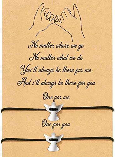 WILLBOND 2-Piece Pinky Promise Bracelets Friendship Couple Distance Matching Graduation Bracelet Gift Bohemia