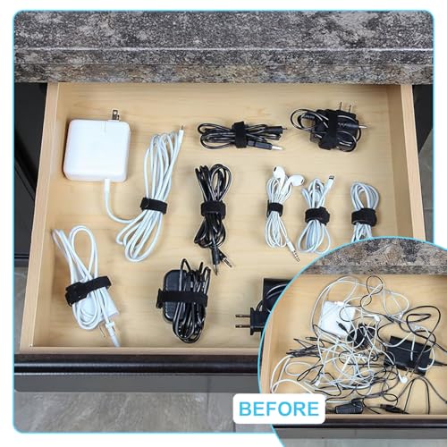 100 unidades Bridas reutilizables de 6 pulgadas con gancho y bucle: solución versátil para gestión de cables y ataduras para jardinería - Dobles usos para envolver cables y atar plantas miniatura 7