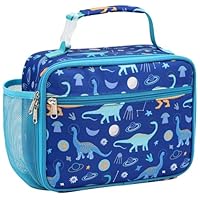 Bagseri Kids Lunch Bag Boys - Insulated Kids Lunch Bag Girls Reusable Leak-Proof and Toddler Lunch Box for Daycare and School, Blue Space Dinosaur