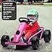 24V Go Kart for Kids 8-12 Years, 300W*2 Extra Powerful Motors, 9Ah Large Battery 8MPH High Speed Drifting with Music, Horn,Max Load 175lbs Outdoor Ride On Toy for Teens(Rose)