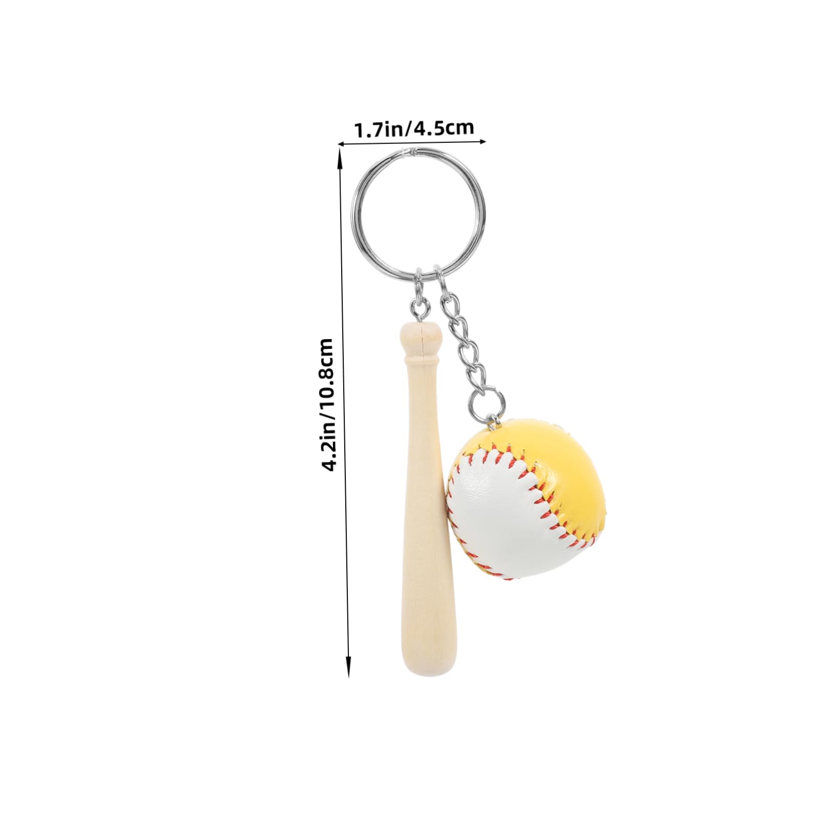VILLCASE Sports Ball Keychain Baseball Charm Keyring for Boys Wooden Bat Design Baseball Pendant Keyring Baseball Party Favors