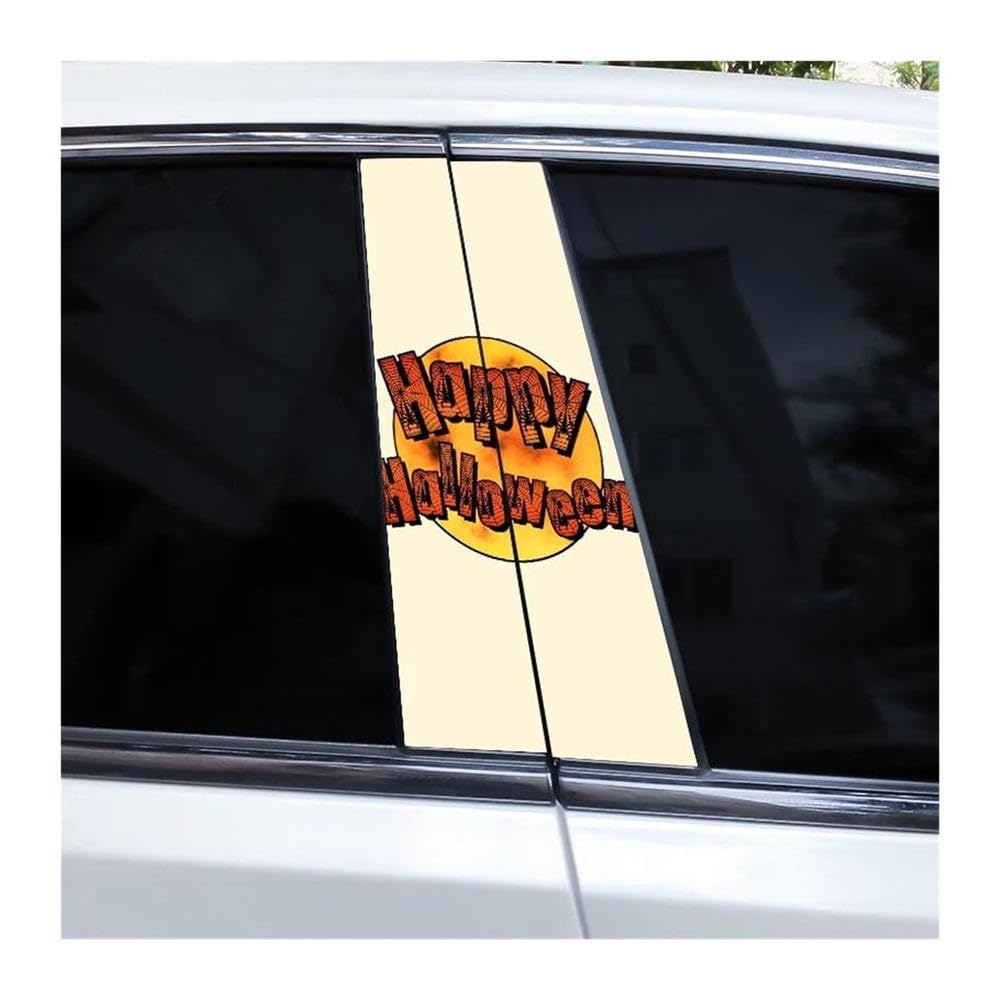 Body Parts 2pcs Car Center Column Sticker Halloween in English Viny L Material Car B-Pillar Decals(E)