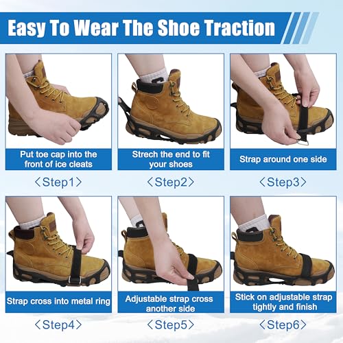 Crampons à glace sans pointes antichoc pour chaussures et bottes