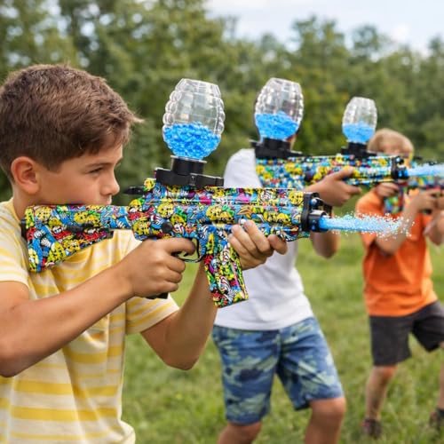 Image of Kammateswara Gel Blaster Gun Toy in Automatic Shooting Gun for Kids with Water Bullets | Rechargeable | Outdoor Action Play Shooting Toy for Boys