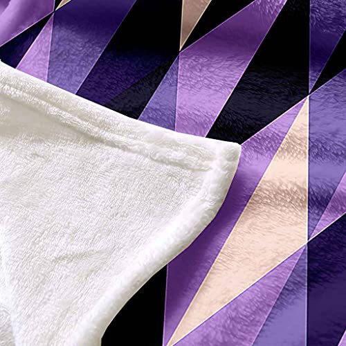 Couverture polaire 150x200cm avec imprimé géométrique 3D violet à offrir