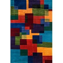 Momeni Rugs New Wave Collection, 100% Wool Hand Carved & Tufted Contemporary Area Rug, 36" x 56", Multicolor