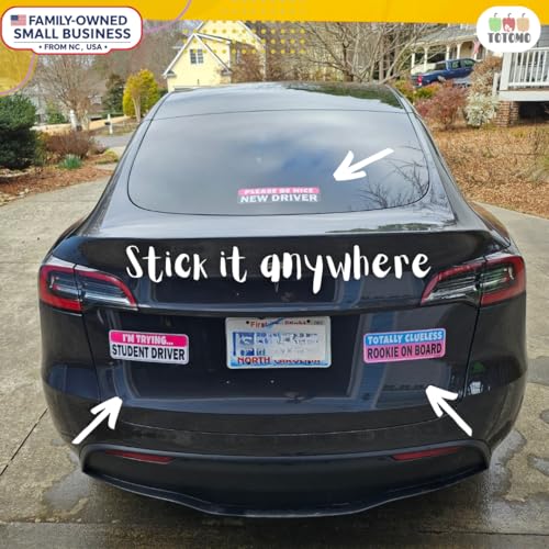 Image of Non-Magnetic Student Driver Sticker for Car New Drivers Vehicle Safety Sign Decal Window Cling Rookie Learner Removable Bumper Stickers Please Be Patient (3pc Set)