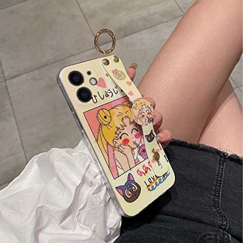 Lastma Iphone 11 Case Cute With Wrist Strap Kickstand Glitter Bling Cartoon Imd Soft Tpu Shockproof Protective Cases Cover For Girls And Women - Cartoon Girl #TOP2