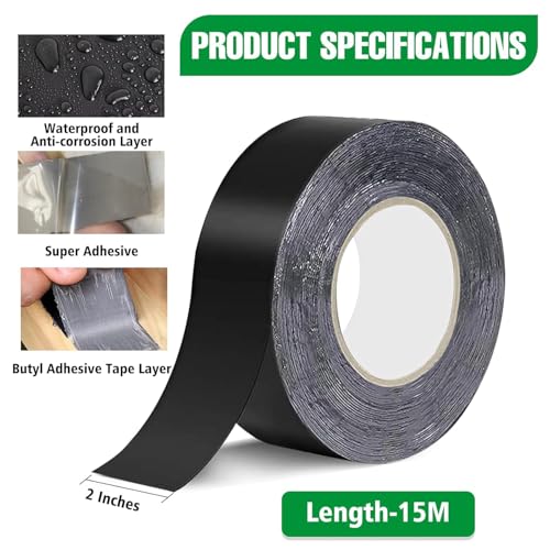 Image of Joist Tape for Decking 2'' X 50ft, Weather Resistance Waterproof and Anti-Corrosion Deck Tape, Joist Tape Self-Adhesive Flashing Tape for Wood Joists Decks Beams Roof